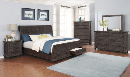 Atascadero Queen 2-drawer Storage Bed Weathered Carbon