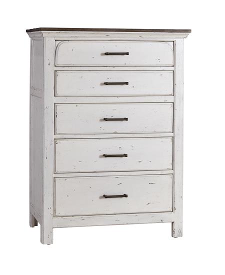 Celeste 5-drawer Chest Rustic Latte and Vintage White