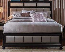 Barzini California King Upholstered Bed Black and Grey