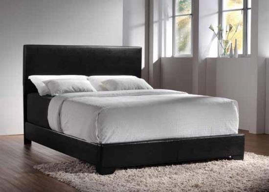 Conner Twin Upholstered Panel Bed Black
