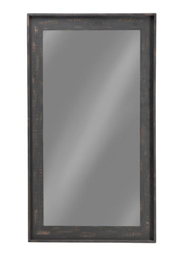 Cragen Rectangle Bold Contoured Frame Floor Mirror Brown