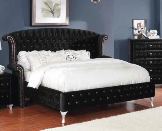 Deanna California King Tufted Upholstered Bed Black