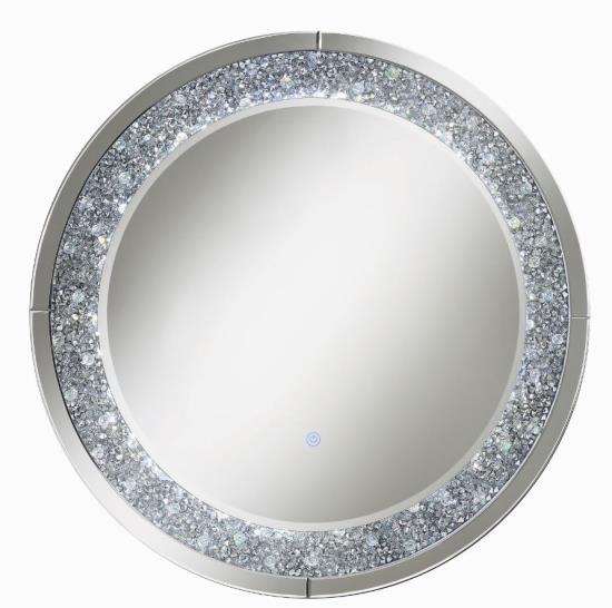 Lixue Round Wall Mirror with LED Lighting Silver