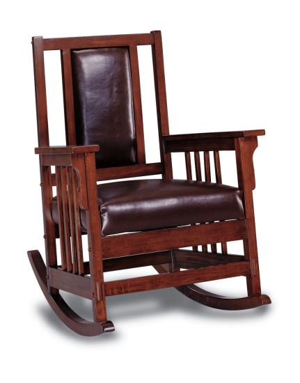 Ida Upholstered Rocking Chair Tobacco and Dark Brown