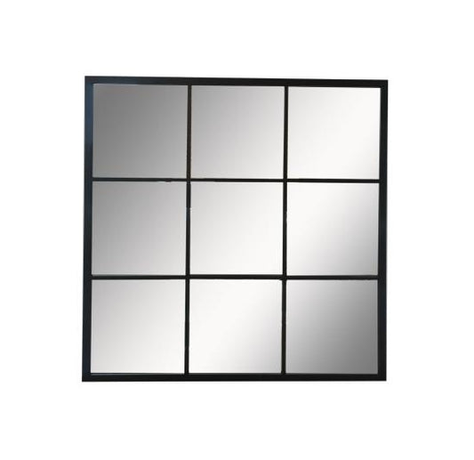 Quetzal Square Window Pane Wall Mirror Black