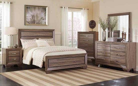 Kauffman Queen Panel Bed Washed Taupe