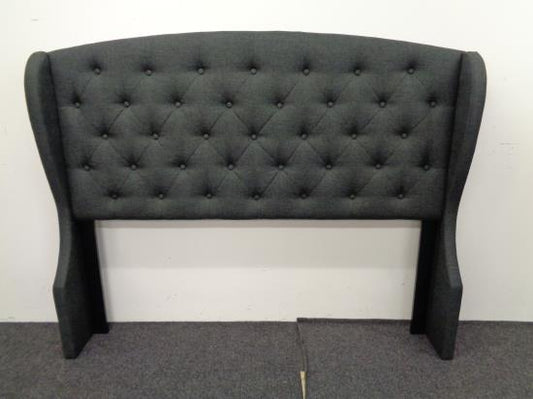 Krome Full Upholstered Bed with Demi-wing Headboard Charcoal