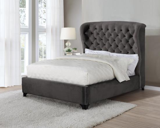 Graydon Queen Platform Bed with Demi Wing Chocolate