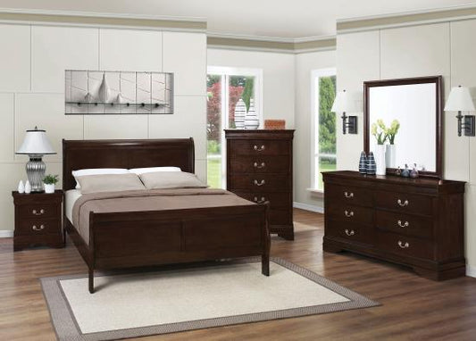 Louis Philippe Panel Bedroom Set with High Headboard