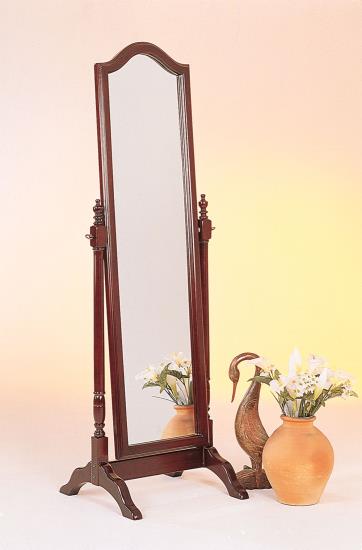 Cabot Rectangular Cheval Mirror with Arched Top Merlot