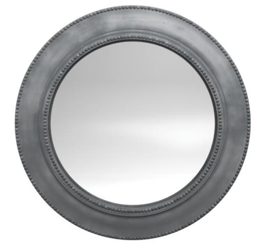 Beveled Round Mirror Grey