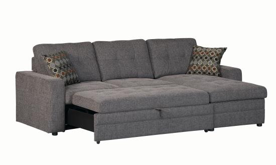 Gus Sleeper Sectional Sofa Charcoal