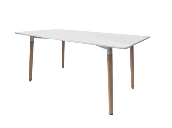 Breckenridge Rectangle Dining Table Matte White and Natural Oak