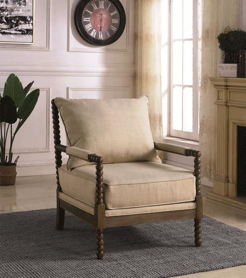 Blanchett Cushion Back Accent Chair Oatmeal and Natural