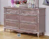 Caroline 6-drawer Rectangular Dresser Metallic Lilac