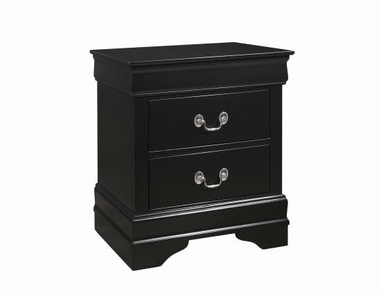 Louis Philippe 2-drawer Nightstand Black