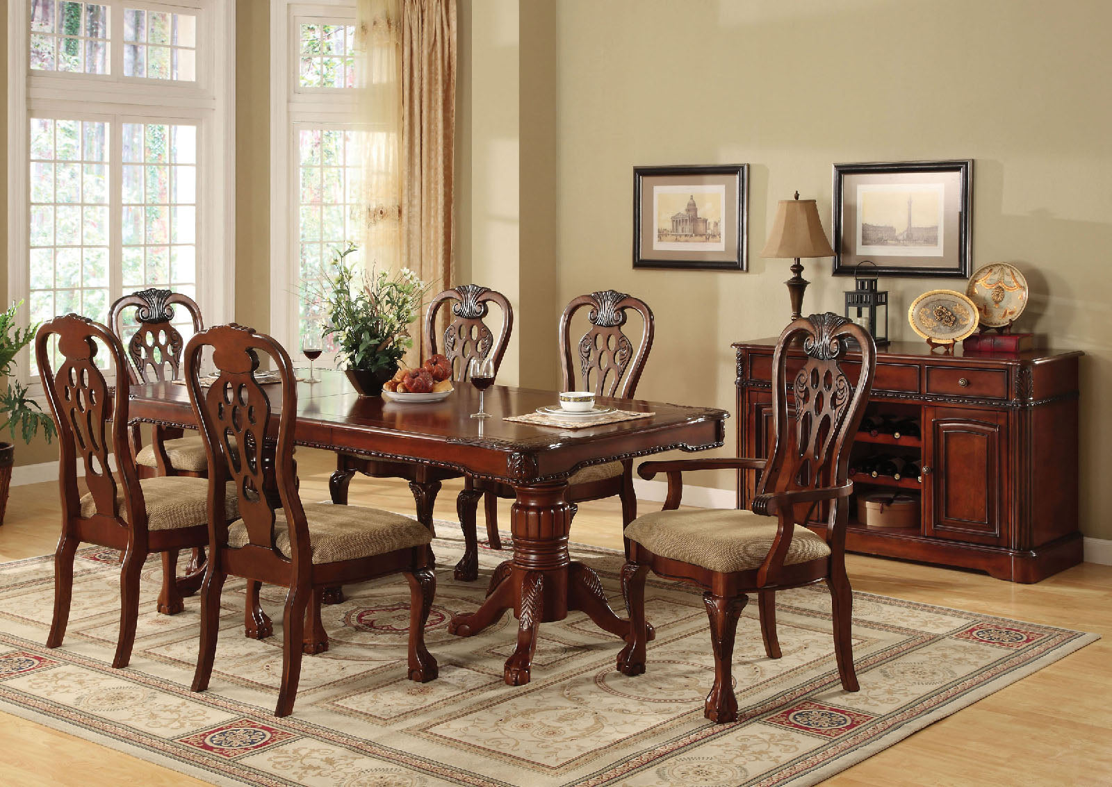 Dining Table w/ Double Pedestals