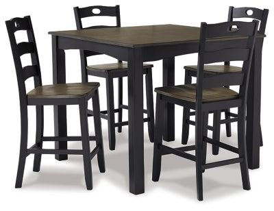 Froshburg Counter Height Dining Table and Bar Stools (Set of 5)