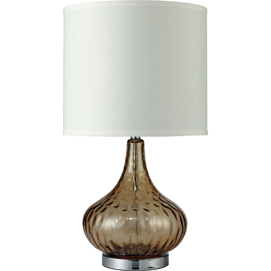 15"H Glass Amber Table Lamp