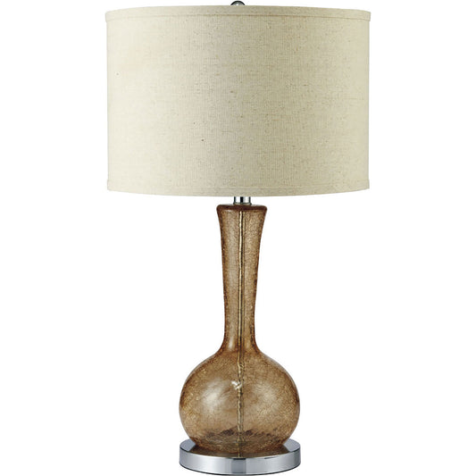 15"H Glass Amber Table Lamp