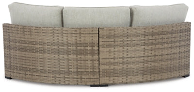 Calworth Outdoor Curved Loveseat with Cushion