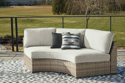 Calworth Outdoor Curved Loveseat with Cushion