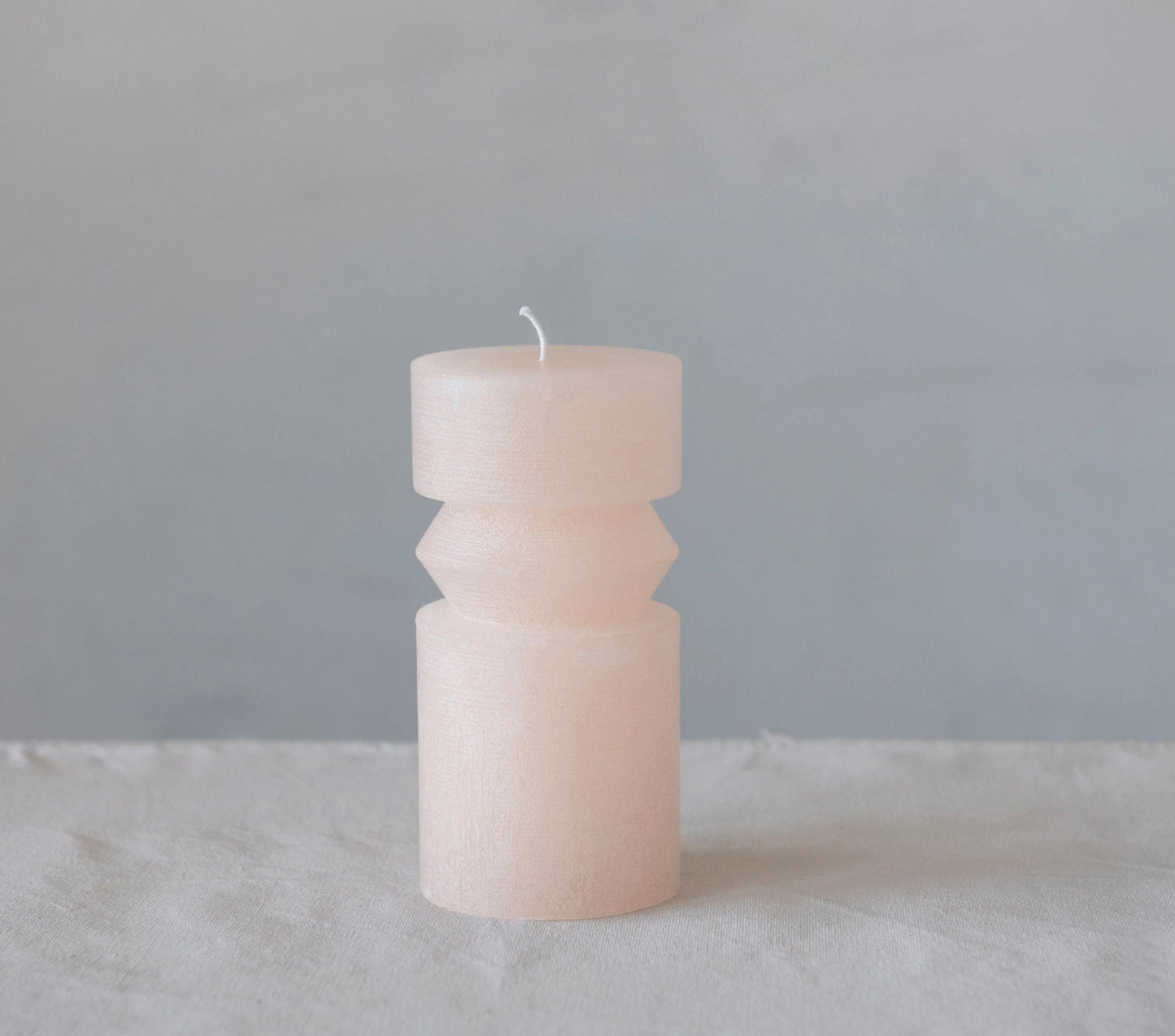 Neutral Carved Candle Pillar
